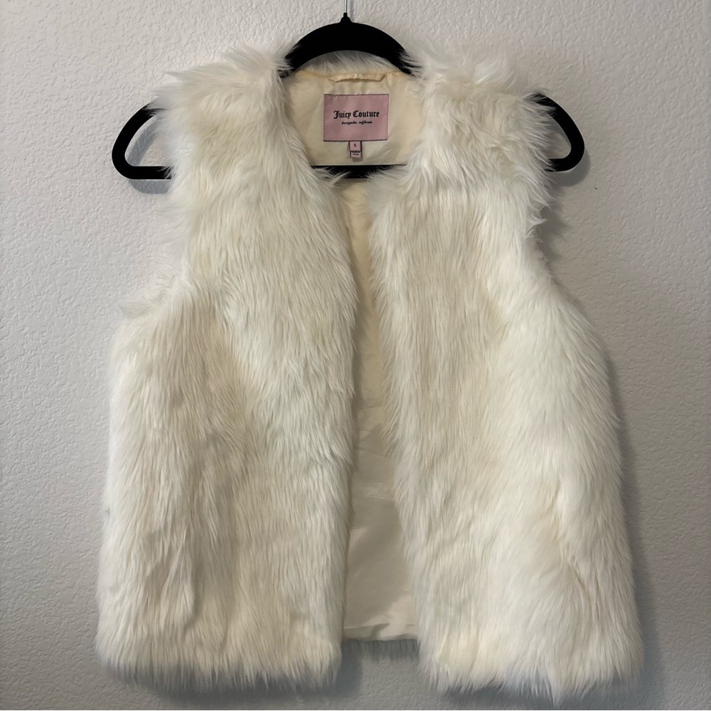 Juicy Couture Ivory Faux Fur Vest